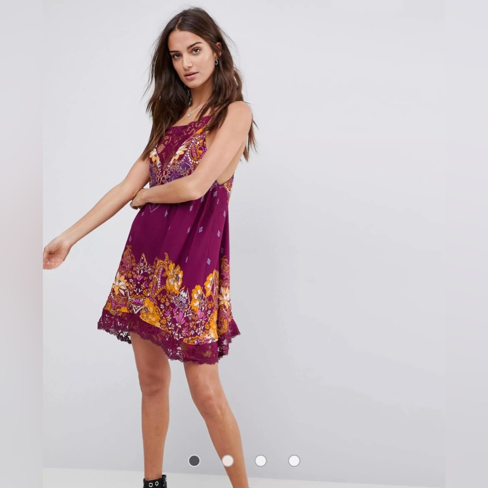 Free People Who's Sorry Now Printed Slip Dress